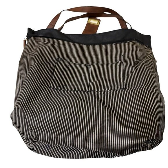 Steve Madden Black Brown Goldtone Hardware XLarge Hobo Slouch Shoulder Bag Purse - Picture 11 of 13